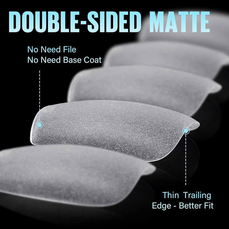 TOMICCA Short Square Nail Tips 240Pcs Pre-buff Full Matte Acrylic Fake Nails, 15 Sizes Full Cover Press on Nail for Extension Manicure Home DIY Nail Art - Image 2